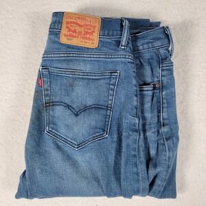Levi's 569 Loose Straight Jeans Mens 34x32 Blue Medium Wash Baggy distressed